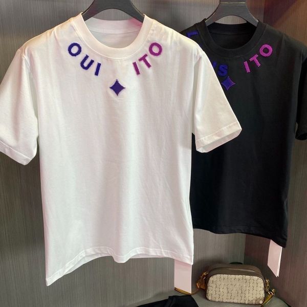Fransa Yaz Paris Erkek Tişörtler Tasarımcı Lüks Akıllı Mektup Tişört T Klasik 1V Mektup Grafik Moda Siyah Beyaz Kadınlar Kısa Kollu Pamuk T-Shirt Üst