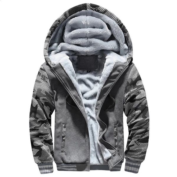 Jaquetas masculinas engrossar jaqueta forro de lã inverno quente casacos com capuz à prova de vento completo zip para baixo casual outwear roupas esportivas 231118