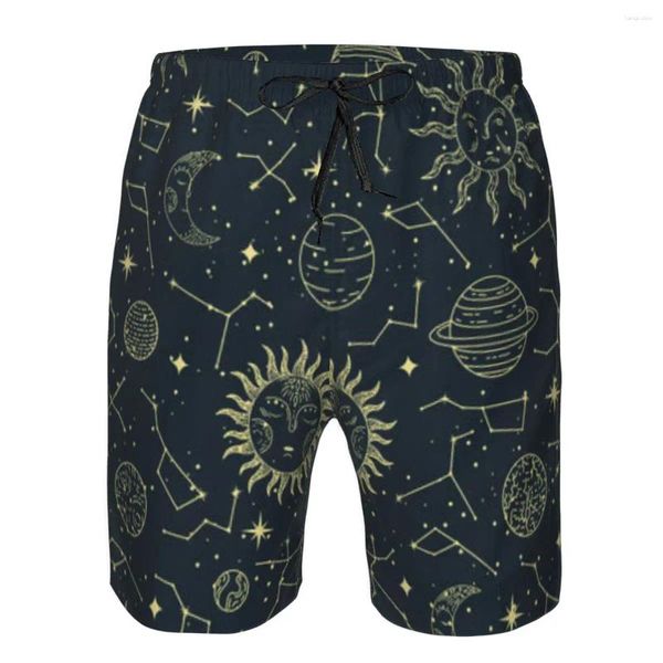 Pantaloncini da uomo Costume da bagno da spiaggia Costumi da bagno ad asciugatura rapida Pianeti astrologici Stelle Uomo Traspirante Uomo sexy