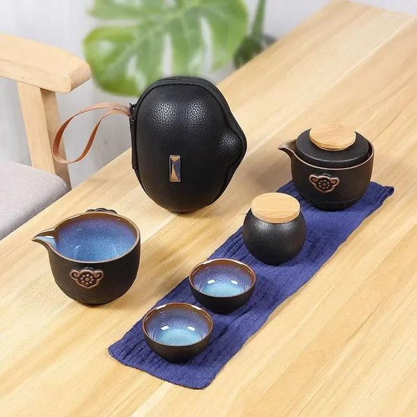 Set da tè Kung Tazze da tè Teaset Alta porcellana Gaiwan Cinese Fu Teiera da viaggio portatile Cerimonia di grado Set in ceramica