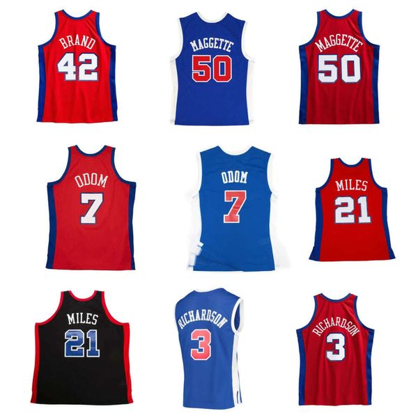 S Sl Elton Brand Clipper Basketball Jersey Los Lamar Odom Angeles Miles Miles Maggette Quentin Richardson Mitch и Ness Throwback Jerseys Red