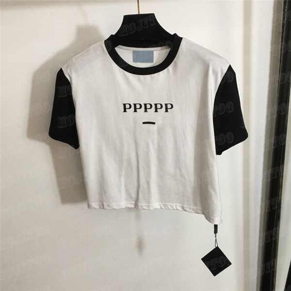 Carta Imprimir Camisetas Cropped Tees Mulheres Designer Tops Manga Curta Pulôver Cool Girls Street Style Camiseta Top