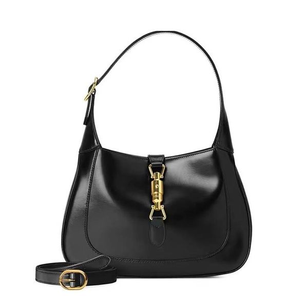 Jackie 1961 Designer Bag Half Moon Underarm Bag Moda Bolsa de Ombro Cross Body Mini Bag Mulheres Bloqueio de Ouro com Alça de Extensão Destacável