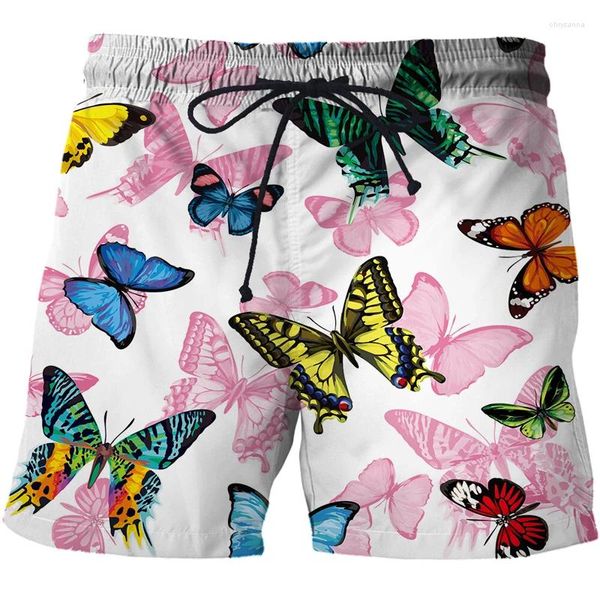 Männer Shorts Neuheit 3D Schmetterling Druck Cartoon Marke Boardshorts 2023 Sommer Stil Hosen Luxus Royal Männer Kleidung Hip Hop kurze Homme