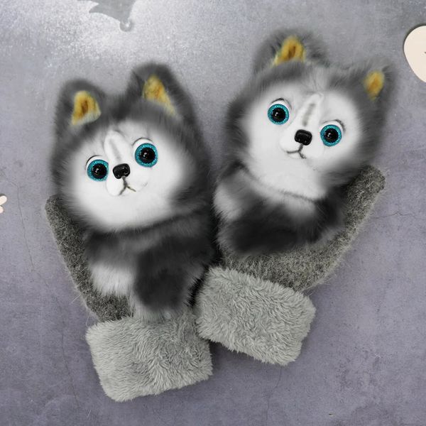 Kinder Fingerlose Handschuhe Tier Katze Hund Panda Husky Einhorn Fuchs Kind Winter Warm Lange Süße Mädchen Prinzessin Fäustlinge Finger Weiche Handschuhe 10T Frauen 231120