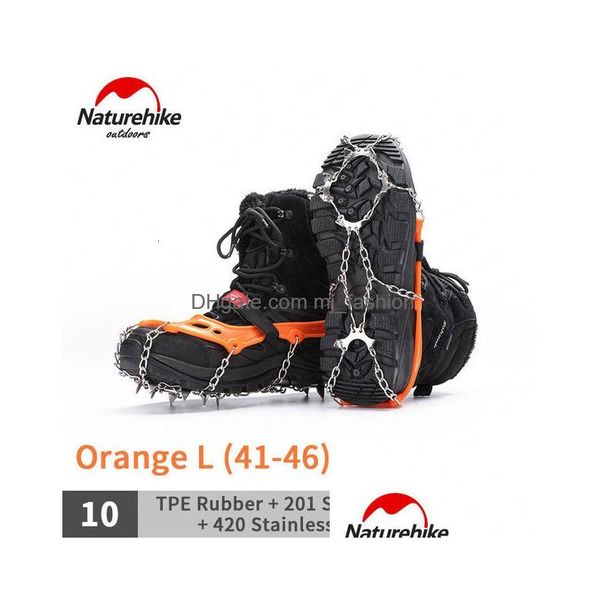 Cordas, eslingas e correias Slings e correias Crampons ao ar livre 10 25 dentes de aço inoxidável neve antiderrapante montanhismo sapato de garra dhnpr