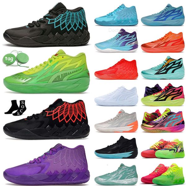 La migliore qualità Lamelo Ball Shoes Scarpe da basket da uomo firmate MB 0.1 0.2 Scarpe da ginnastica per uomo Rick e Morty Queen City Fade Supernova Honeycomb Platform Trainer