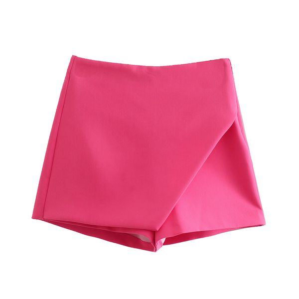 Mulheres Candy Neon Color Shorts Alta Cantura Estilo assimétrico Desinger Culottes