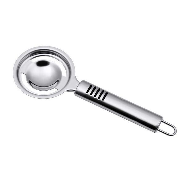 Utensili per uova Utensili per separatore bianco d'uovo in acciaio inossidabile Frullino per uova Filtro tuorlo Gadget Accessori per la cucina Imbuto separatore Cucchiaio Divide Dht3H