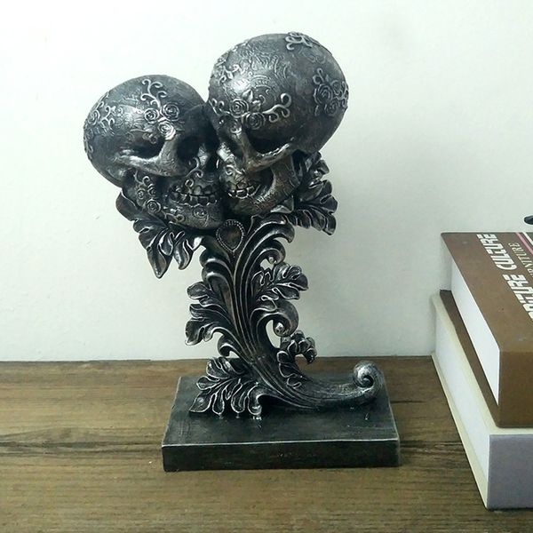 Oggetti decorativi Figurine Personalizzato Teschio Ornamento Resina Artigianato retrò Regali creativi di Halloween per la casa Soggiorno Decorazione dell'ufficio Decorazioni per la casa 230419