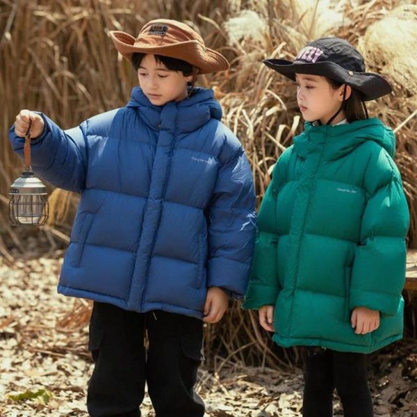 Piumino per bambini Giacca con cappuccio più spessa Invernale per bambina e ragazzo Top caldo Abbigliamento per adolescenti Cappotti 4-16 anni Wz1267