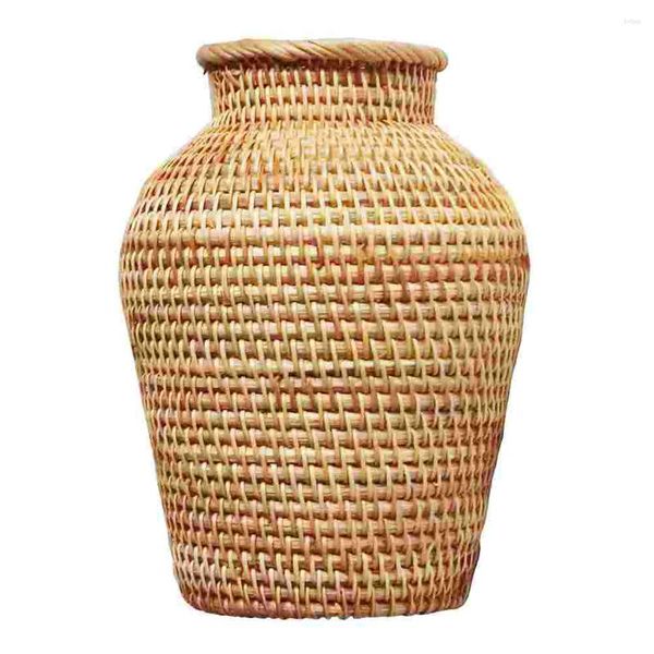 Vasi Vaso intrecciato Vasi da fiori Piante da interno Decorazioni per la tavola di nozze fatte a mano Cestino in rattan