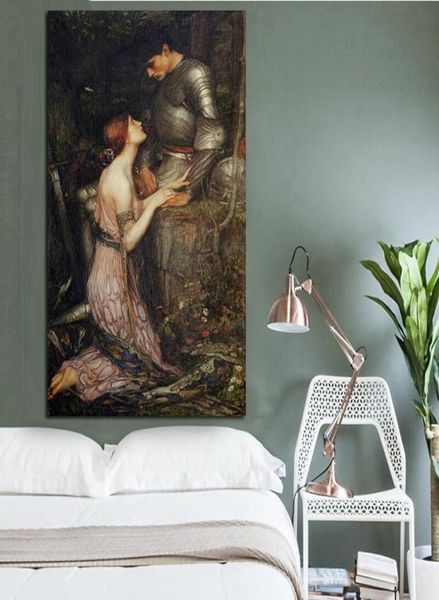 Lamia e il soldato Pittura a olio classica Impressionismo Tela Poster Stampe Giclée Wall Art Immagini per soggiorno Home Deco1010927