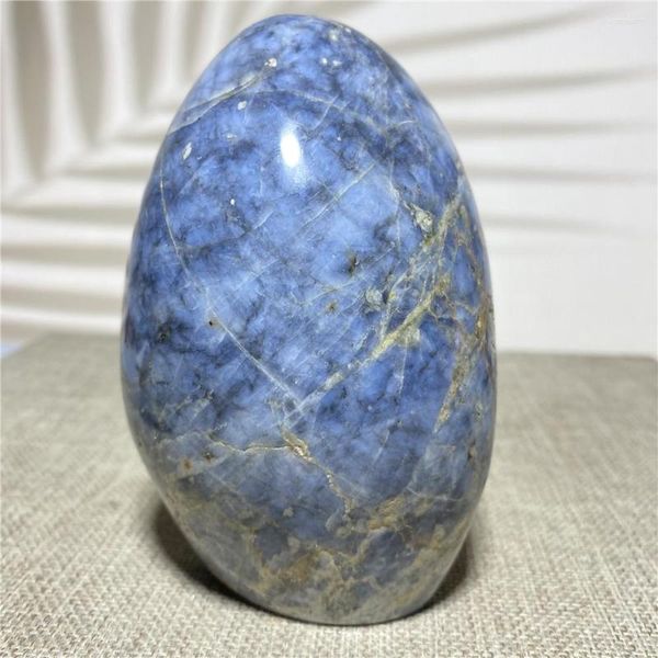 Estatuetas decorativas azuis naturais opala de forma livre de forma de quartzo amostras de cristal stone wicca fengshui presente reiki cura point home decoração