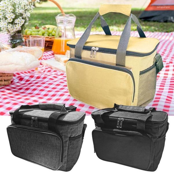 Set di stoviglie, borsa termica per pranzo al sacco, con tracolla regolabile, borsa da picnic da campeggio portatile per parole e scuola