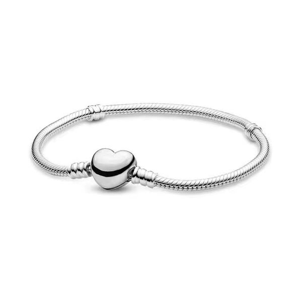 1 pz fabbrica di trasporto di goccia argento placcato cuore bracciali catena del serpente misura per pandora braccialetto del braccialetto delle donne regalo dei bambini B002