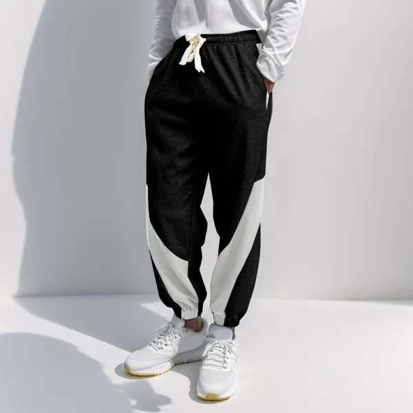 Calças masculinas homens sweatpants streetwear moda solta cor pacote footpants casual longo masculino roupas jersey bolso