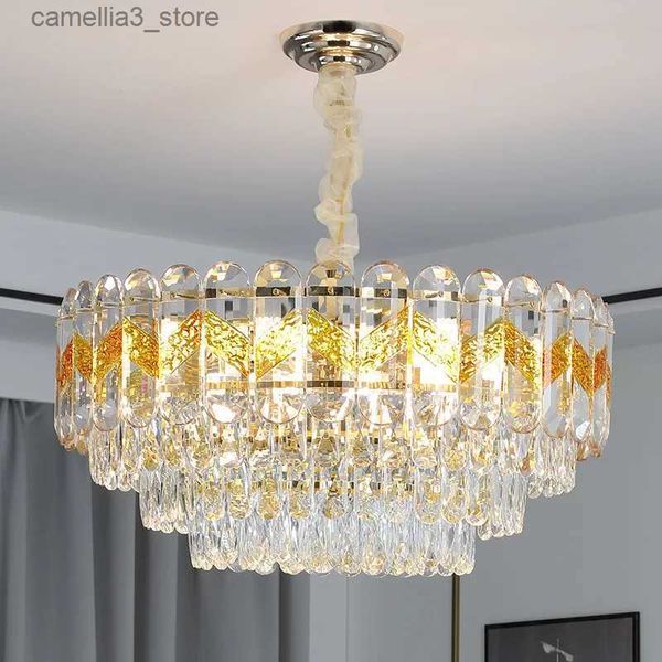 Luzes de teto moderno luxo cristal lustre lustre pendurado luz para casa sala estar quarto modelo sala jantar lâmpada interior q231120