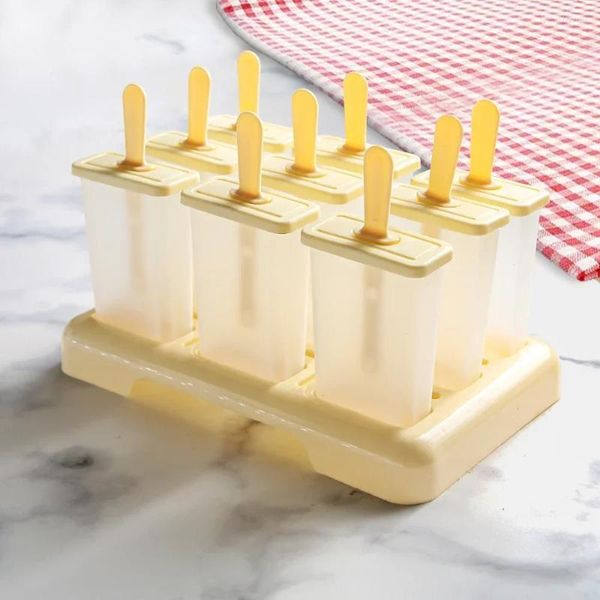 Stampi da forno Stampo per ghiaccioli per gelato Macchina fai da te Scatola fatta in casa con bastoncino di plastica Vassoio per cubetti di ghiaccio Gadget da cucina