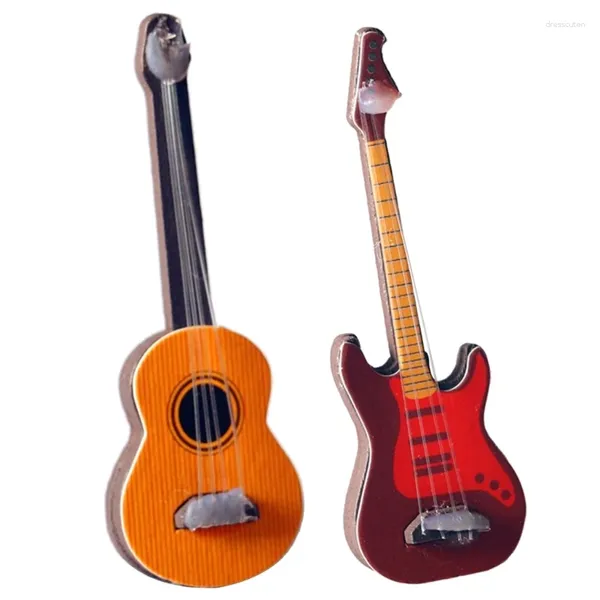 Figurine decorative in legno modello di chitarra elettrica/classica strumento giocattolo regalo per bambini bambini