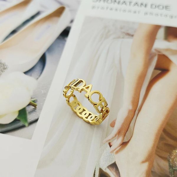 Anéis de casamento DODOAI Anel cubano personalizado com nome personalizado anel de nariz de porco anéis de aço inoxidável para mulheres 231120