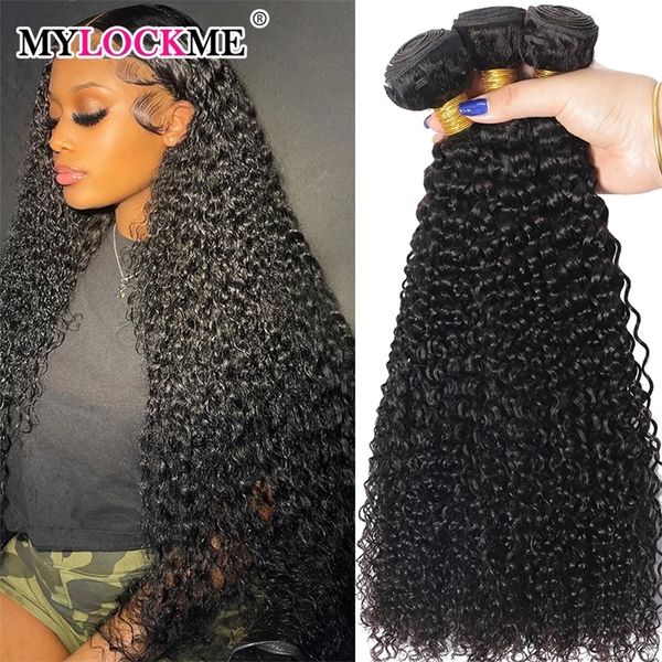 Hair Bulks Kinky Curly Bundles 100 Human Brazilian 3 Deal Natural Color For Women Thicker 230419