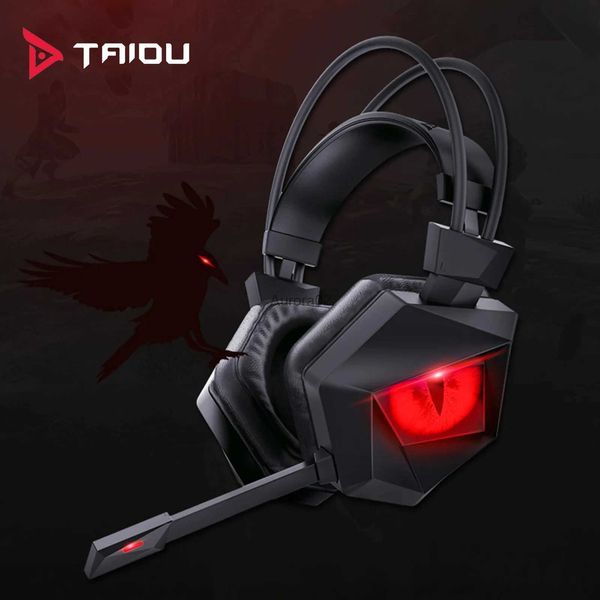 Handy-Kopfhörer TAIOU THS300 A3 Virtual 7.1 Surround Sound Kopfhörer E-Sport-Kopfhörer mit Mikrofon, LED-Licht, USB-kabelgebundenes Gaming-Headset für PC YQ231120