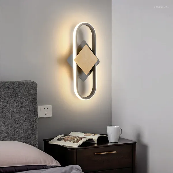 Lampada da parete Nordic LED Comodino Sconce Soggiorno Camera da letto Luce scale Luci moderne e minimaliste 19W Decorazione domestica