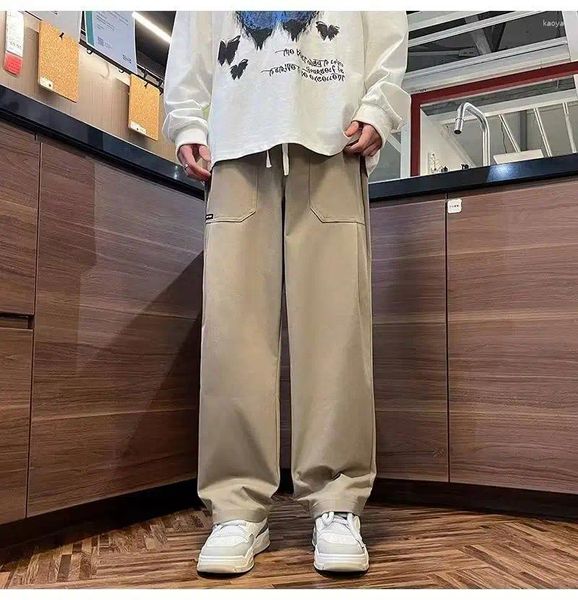 Мужские джинсы-карго, повседневные брюки, мужская корейская версия, трендовая модная уличная одежда 2023, зима