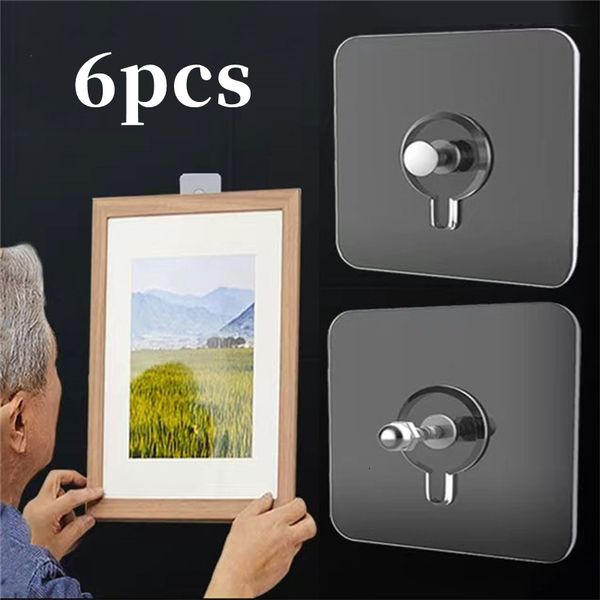 Ganci per asciugamani da cucina 6 pezzi Chiodi adesivi forti in PVC Poster da parete Gancio per viti da bagno trasparente resistente e impermeabile senza soluzione di continuità 230419