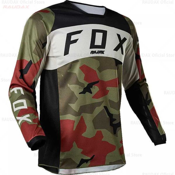 Erkekler T Shirt 2023 Yeni Stil Endura Shift Raudax Fox Youth Mx Motocross Forma Bisiklet Bisiklet Motosiklet DH Yarış Bisiklet Jersey