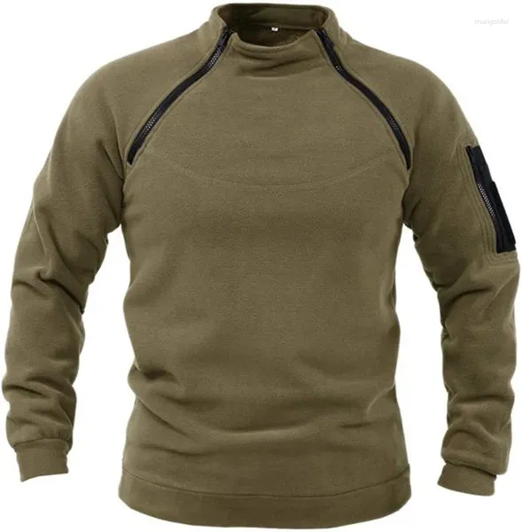 Hoodies dos homens Mens Tactical Outdoor Fleece Jaqueta Roupas Y2K Quente Zíper Pulôver Homens Casaco À Prova de Vento Térmico Caminhadas Moletom Techwear