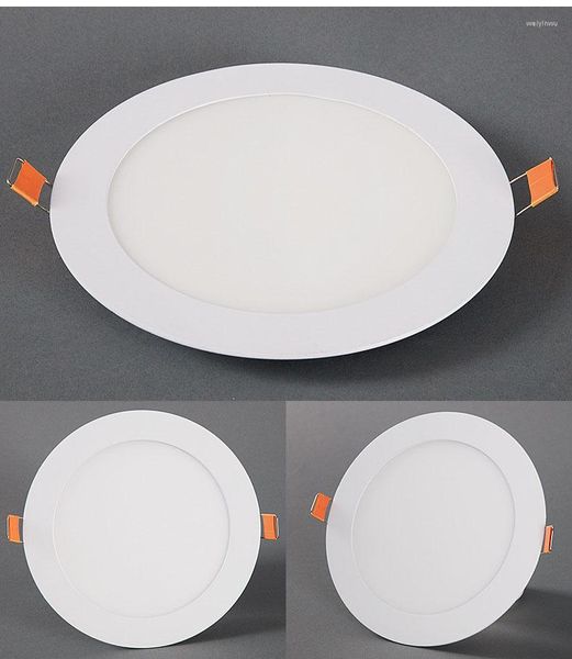 Plafoniere 4PCS 3W-15W Lampada da incasso a LED rotonda ultrasottile Lampada da bagno per cucina AC85-265V Giù Bianco caldo / Bianco freddo