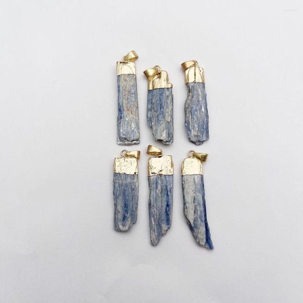 Подвесные ожерелья мода натуральный камень kyanite jelloplate gelloglate gold color колье из украшения изготовления аксессуаров шарма 6 шт.