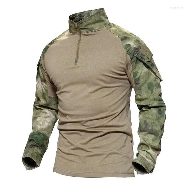 Camisetas masculinas Camuflagem SoftAir Combate dos EUA Combate Uniforme Camisa Militar Cargo CP Multicam Paintball Cotton Cotton Tactical Roupas