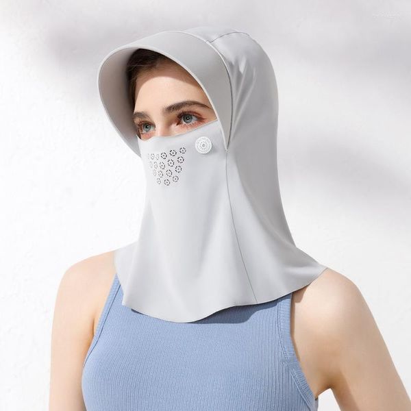 Hüte mit breiter Krempe Mode Frauen Sonnenhut Anti-UV Sturmhaube Atmungsaktive hohle Gesichtsbedeckung Kopfbedeckung Outdoor Radfahren 7cm Schachtelhalm