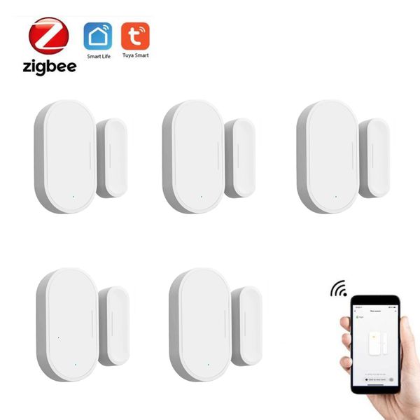 Controllo Smart Home Tuya Sensore per porte e finestre Zigbee Mini Rilevatore di connessione wireless Sicurezza domestica intelligente Funziona con Alexa Google Home Smart Life 230420