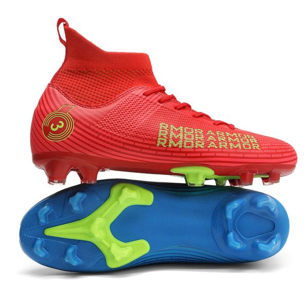 Nova chegada de alta superior sapatos de futebol para meninos meninas crianças ag prego longo tf botas de futebol jovens crianças sapatos de treinamento