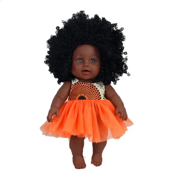Bambole bambola da 12 pollici con vestiti giocattolo come regalo per bambini africani con capelli ricci neri 231118