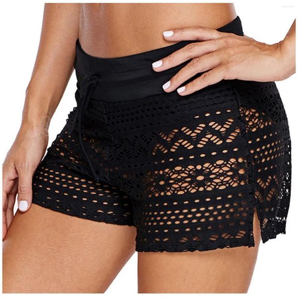 Swimwear maschile donna in pizzo all'uncinetto nuoto in bikini da bagno a bagno corto boxer shorts sexy bikin pantaloni da nuoto maillot de bain