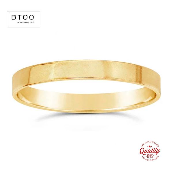 Trauringe, 14 Karat Gold gefüllt, 2,25 mm, flacher Ring, Boho-Goldschmuck, minimalistischer Knuckle-Ring, Anillos Mujer, Gold-Accessoires, Ringe für Frauen 231118