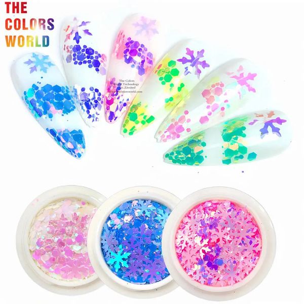 Polveri acriliche Liquidi TCT869 Fiocco di neve natalizio per unghie e paillettes glitterate Decorazioni per manicure natalizie fai-da-te Decorazioni per feste 231120