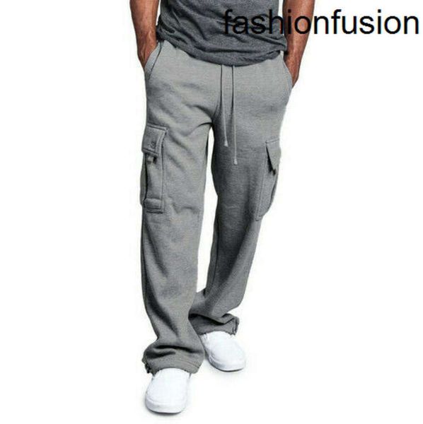 Pantaloni sportivi da uomo Pantaloni sportivi lunghi larghi Pantaloni casual elasticizzati in vita da palestra Pantaloni slim fit da corsa Pantaloni da jogging Abbigliamento cargo da uomo di vendita calda