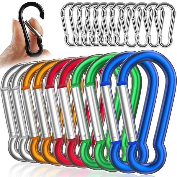 5 pcScarabiners 20pcs Mini carabineiro chaveiro Alluminum Alluminium D-ring-ring Buckle Spring Carabiner Snap Hook Clip Keychains ao ar livre Camping P230420