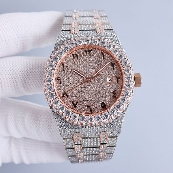 Uhren handgefertigte Diamond Watch Mens Automatic Mechanical 42 mm mit Diamond-Stahl 904L Sapsphire Frauen Business Armbandwatch Montre de Luxe