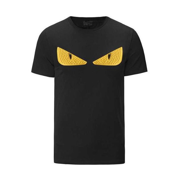 Camisetas masculinas 2023 Camiseta curta de verão de verão Little monster olhos engraçados imprimem algodão de alta qualidade masculino de hip hop tops de hip hop
