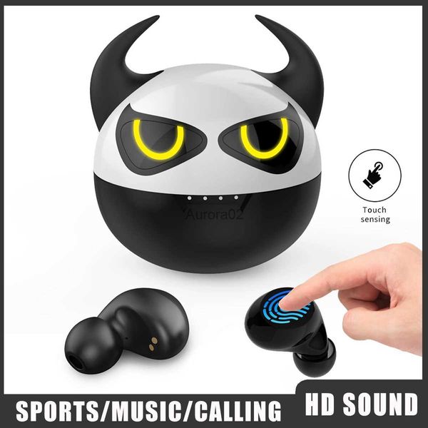 Auriculares para teléfono celular Deportes Auriculares inalámbricos Bluetooth con micrófonos TWS Auricular 9D Estéreo Juegos de dibujos animados Cancelación de ruido Auriculares impermeables YQ231120