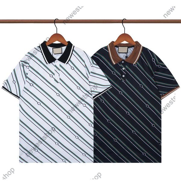 2023 Summer Mens Polos Designer Maglietta da donna Lettera Womens Stampa Short Polo Shirts Women Stripe T-Shirts Street Street Lapel Thirts Thirts