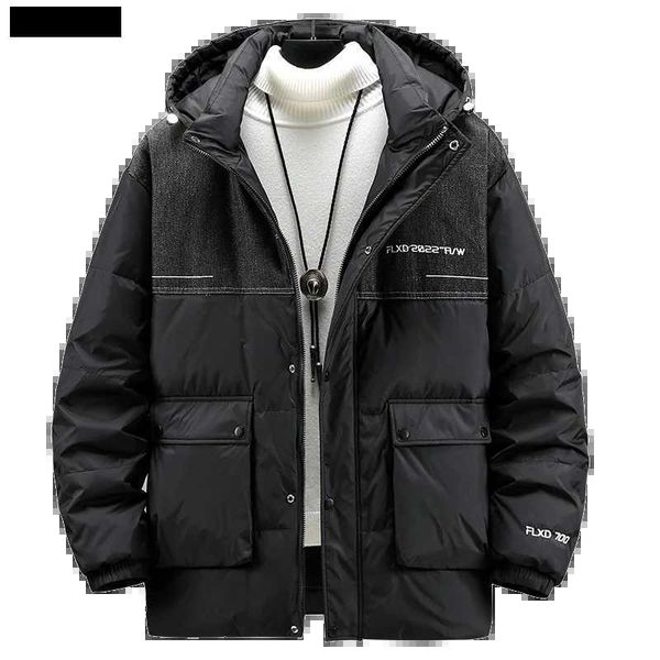 Herren Down Parkas Down Jacke Männer Winter neu verdickte koreanische Männer Overalls Dent Mode große Denim Splice Down Cap Jacke ZLN231120