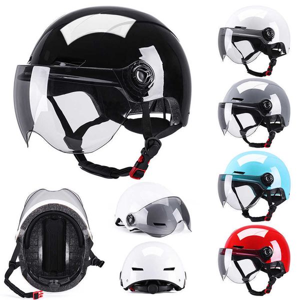 Capacetes de ciclismo Capacetes de motocicleta elétrica adulta Capacetes de meio capacete de capacete de capacete helmodes de chapéu de moto de moto de moto espelho removível para esporte ao ar livre P230419